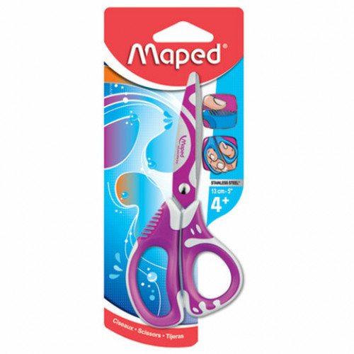 Ножницы MAPED (Франция) Zenoa Fit, 130 мм, прорезинные ручки, с цветной печатью, ассорти, 670110