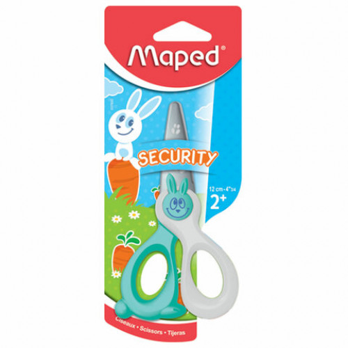 Ножницы MAPED (Франция) Kidicut, 120 мм, безопасные лезвия, ассорти, картонная упаковка с европодвесом, 037800