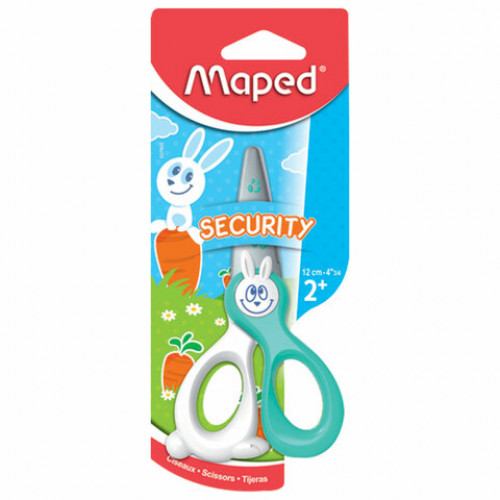Ножницы MAPED (Франция) Kidicut, 120 мм, безопасные лезвия, ассорти, картонная упаковка с европодвесом, 037800