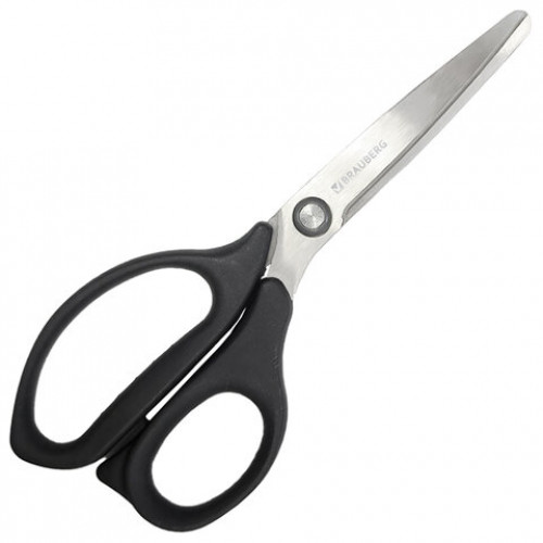 Ножницы BRAUBERG BOMB, 210 мм, графитовый цвет, 2-сторонняя заточка, эргономичные, 238856