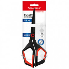 Ножницы BRAUBERG Super special, 220 мм, черные, 3-сторонняя заточка, тефлоновое покрытие, 238849