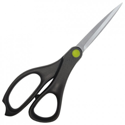 Ножницы BRAUBERG NUMBER ONE, 210 мм, черные, 3-х сторонняя заточка, эргономичные ручки, 238850