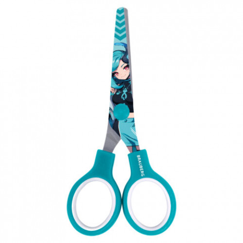 Ножницы 130 мм, мятные, с цветной печатью Аниме, BRAUBERG ANIME, 238956