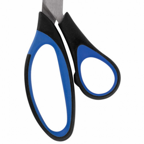 Ножницы BRAUBERG Office-Expert 216 мм, сине-черные, резиновые вставки, 3-х сторонняя заточка, 231563