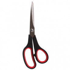 Ножницы ГВАРДИЯ Soft Grip, 190 мм, резиновые вставки, чёрно-красные, 3-х сторонняя заточка, 236928