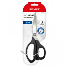 Ножницы BRAUBERG BOMB, 210 мм, графитовый цвет, 2-сторонняя заточка, эргономичные, 238856