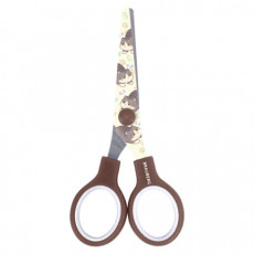 Ножницы 130 мм, коричневые, с цветной печатью Милые котики, BRAUBERG CUTE CATS, 238957
