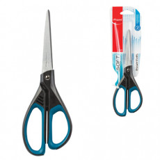 Ножницы MAPED (Франция) Essentials Soft, 210 мм, прорезиненные ручки, черно-синие, европодвес, 468310, 469210, 468310
