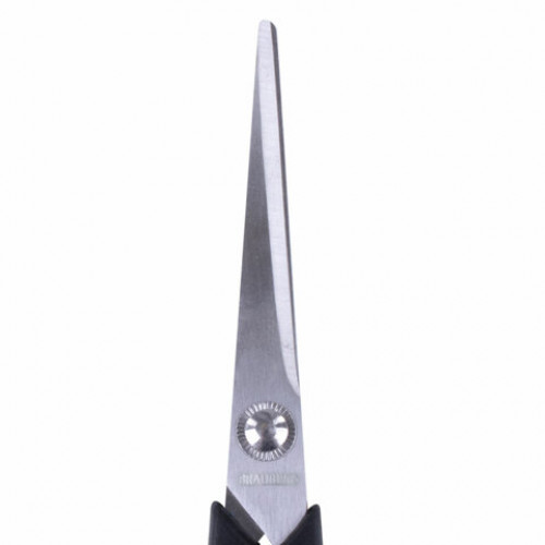 Ножницы BRAUBERG Soft Grip, 165 мм, черно-синие, резиновые вставки, 3-х сторонняя заточка, 230761