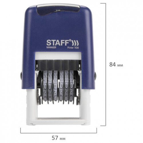 Нумератор 6-разрядный STAFF, оттиск 22х4 мм, Printer 7836, 237434