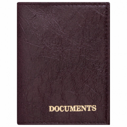Обложка для автодокументов STAFF Profit, экокожа, DOCUMENTS, бордовая, 237182