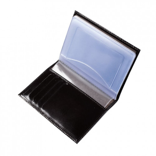 Бумажник водителя BEFLER Classic, натуральная кожа, тиснение, 6 пластиковых карманов, черный, BV.20.-1