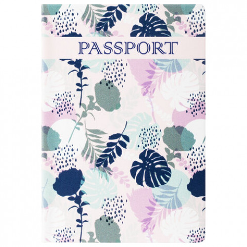 Обложка для паспорта Тропики, ПВХ, фотопечать ассорти, STAFF, 237592