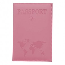 Обложка для паспорта Passport map, экокожа soft-touch, розовая, STAFF, 238759