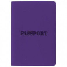 Обложка для паспорта STAFF, мягкий полиуретан, ПАСПОРТ, фиолетовая, 237608