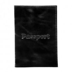 Обложка для паспорта натуральная кожа пулап, Passport, кожаные карманы, черная, BRAUBERG, 238198