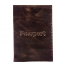 Обложка для паспорта натуральная кожа пулап, Passport, кожаные карманы, коричнев, BRAUBERG, 238197