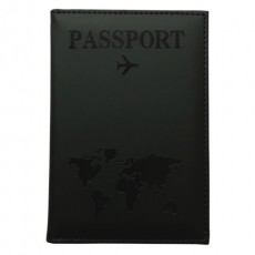 Обложка для паспорта Passport map, экокожа soft-touch, черная, STAFF, 238760