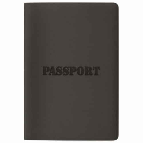 Обложка для паспорта, мягкий полиуретан, PASSPORT, черная, STAFF, 238407