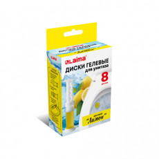 Диски гелевые для унитаза 44г LAIMA Лимон, 8 штук, 609795