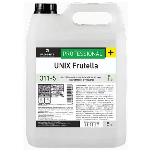 Ароматизатор освежитель воздуха 5л PRO-BRITE UNIX Frutella, бактерицидный, жидкость, 311-5