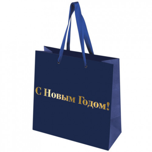 Пакет подарочный НАБОР 3 шт., новогодний, 20х8х20 см, Business X-Mas Kraft, ЗОЛОТАЯ СКАЗКА, 592425