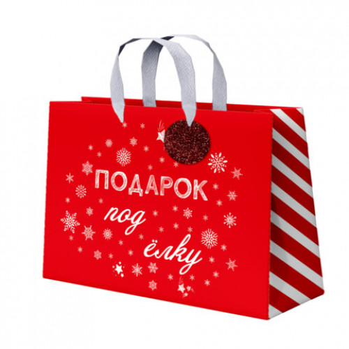 Пакет подарочный (1 шт.) новогодний, 27х11х20 см, Новогодний подарок, ламинация, ассорти, ЗОЛОТАЯ СКАЗКА, 592449