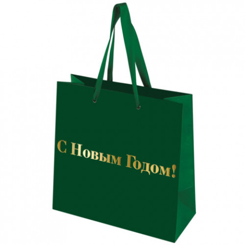 Пакет подарочный НАБОР 3 шт., новогодний, 20х8х20 см, Business X-Mas Kraft, ЗОЛОТАЯ СКАЗКА, 592425