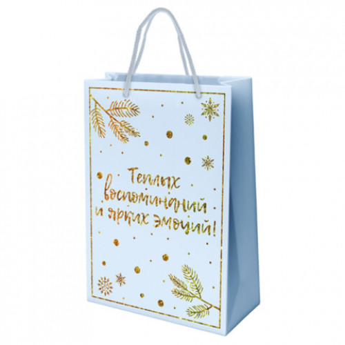 Пакет подарочный (1 шт.) новогодний, 33x13x45 см, Сказочный Новый Год, голография, ЗОЛОТАЯ СКАЗКА, 592428