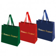 Пакет подарочный НАБОР 3 шт., новогодний, 20х8х20 см, Business X-Mas Kraft, ЗОЛОТАЯ СКАЗКА, 592425