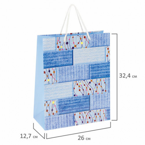 Пакет подарочный 26x12,7x32,4 см, ЗОЛОТАЯ СКАЗКА Абстракция, ламинированный, 606600