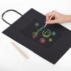 Пакет подарочный КОМПЛЕКТ 7 штук, 26x13x32 см, скретч-слой + стилус, Black Kraft, ЗОЛОТАЯ СКАЗКА, 591970