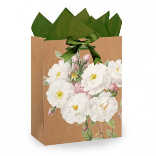 Пакет подарочный (1 штука) 18х10х23см (M) Flowers, ассорти, глиттер, c тишью, ЗОЛОТАЯ СКАЗКА, 700808