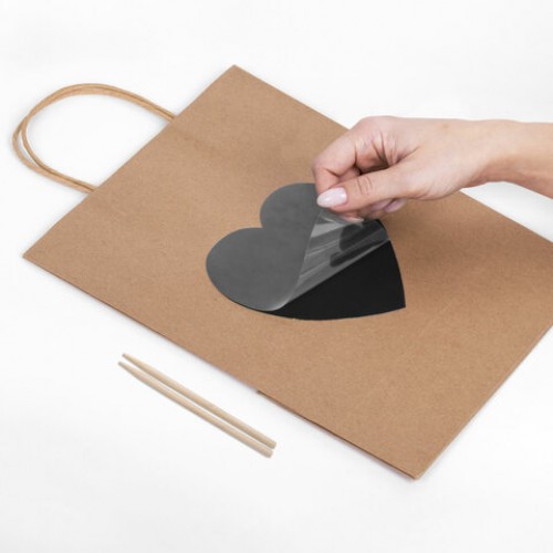 Пакет подарочный КОМПЛЕКТ 7 шт., 26x13x32 см, скретч-слой + стилус, Heart on Kraft, ЗОЛОТАЯ СКАЗКА, 591971
