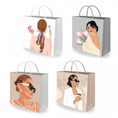 Пакет подарочный (1 штука) 30х10х30 см, Lady, ассорти, ламинированный, ЗОЛОТАЯ СКАЗКА, 700832