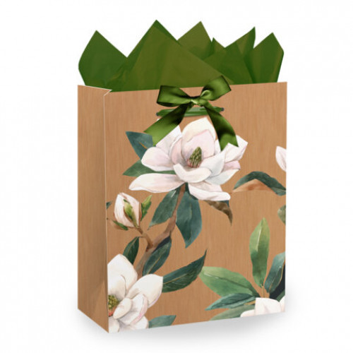 Пакет подарочный (1 штука) 18х10х23см (M) Flowers, ассорти, глиттер, c тишью, ЗОЛОТАЯ СКАЗКА, 700808