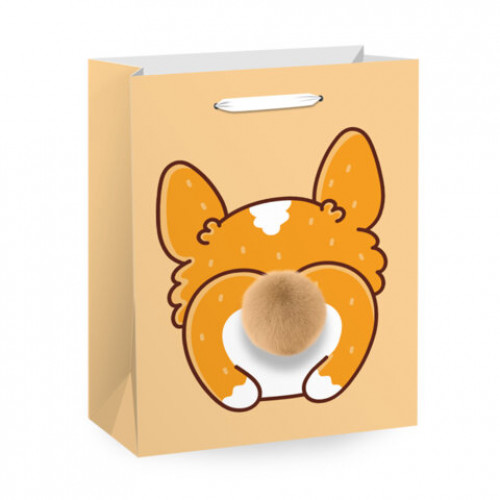 Пакет подарочный (1 штука) 18х10х23 см (M), Fluffy Tail, ассорти, пушистый хвостик, ЗОЛОТАЯ СКАЗКА, 700810