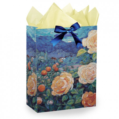 Пакет подарочный (1 штука) 18х10х23см (M) 3D Flowers, ассорти, с тишью, ЗОЛОТАЯ СКАЗКА, 700809