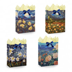 Пакет подарочный (1 штука) 18х10х23см (M) 3D Flowers, ассорти, с тишью, ЗОЛОТАЯ СКАЗКА, 700809