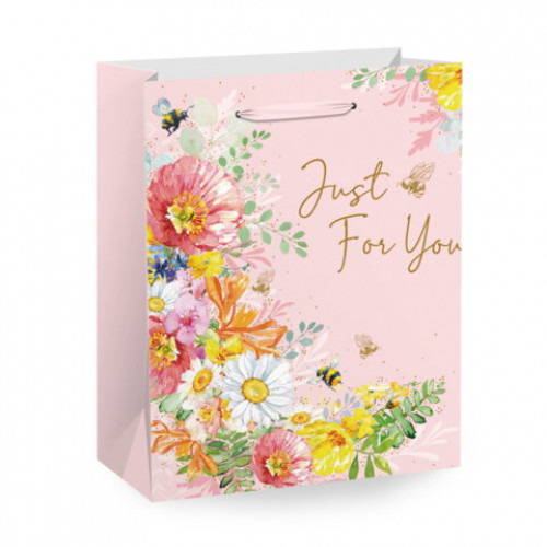 Пакет подарочный (1 штука) 33х13х45 см (XL), Flower Mix, ассорти, глиттер, фольга, ЗОЛОТАЯ СКАЗКА, 700825