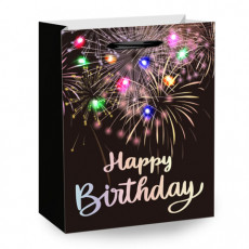 Пакет подарочный (1 штука) 26x13x32 см (L), LED Bag, черный, ЗОЛОТАЯ СКАЗКА, 700836