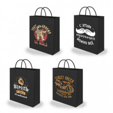 Пакет подарочный (1 штука) 18х10х23 см (M), Man Collection, ассорти, крафт, ЗОЛОТАЯ СКАЗКА, 700804