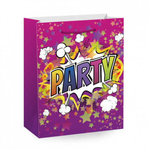 Пакет подарочный (1 штука) 26х13х32см (L) Party Collection, ассорти, глиттер, фольга, ЗОЛОТАЯ СКАЗКА, 700817