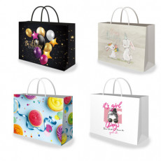 Пакет подарочный (1 штука) 45х13х33см(XL) Super Wide, ассорти, глиттер, фольга, ЗОЛОТАЯ СКАЗКА, 700828