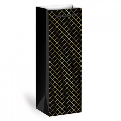 Пакет подарочный под бутылку (1 штука), 13х9x36 см (B), Leather Bottle Bag, ассорти, ЗОЛОТАЯ СКАЗКА, 700802