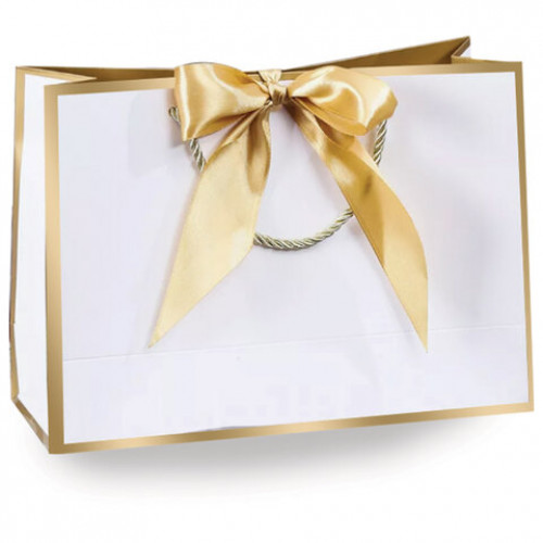 Пакет подарочный (1 штука) 28x10x20см Golden Edge, с лентой, ЗОЛОТАЯ СКАЗКА, 700859
