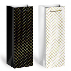 Пакет подарочный под бутылку (1 штука), 13х9x36 см (B), Leather Bottle Bag, ассорти, ЗОЛОТАЯ СКАЗКА, 700802