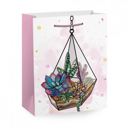 Пакет подарочный (1 штука) 11х6х15см (S) Collection Small, ассорти, глиттер, фольга, пушистый хвостик, ЗОЛОТАЯ СКАЗКА, 700803