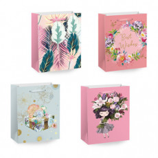 Пакет подарочный (1 штука) 18х10х23см (M) Kraft For Woman, ассорти, глиттер, фольга, ЗОЛОТАЯ СКАЗКА, 700805