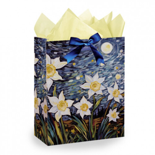 Пакет подарочный (1 штука) 18х10х23см (M) 3D Flowers, ассорти, с тишью, ЗОЛОТАЯ СКАЗКА, 700809